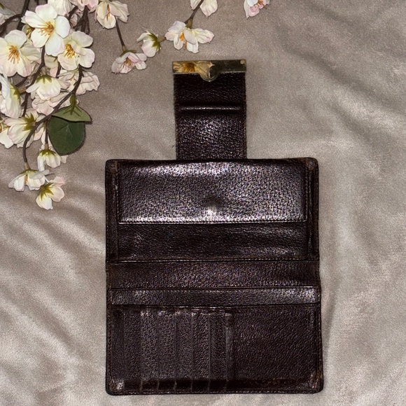 gucci brown monogram fold wallet with sherry line - Picture 6 of 14